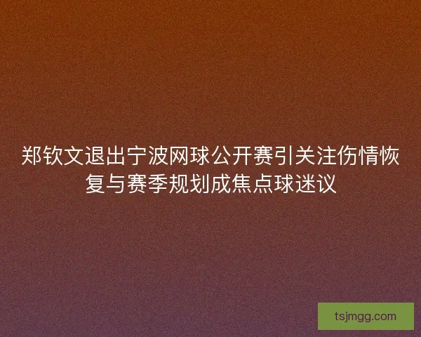 郑钦文退出宁波网球公开赛引关注伤情恢复与赛季规划成焦点球迷议 郑钦文退出宁波网球公开赛引关注伤情恢复与赛季规划成焦点球迷议